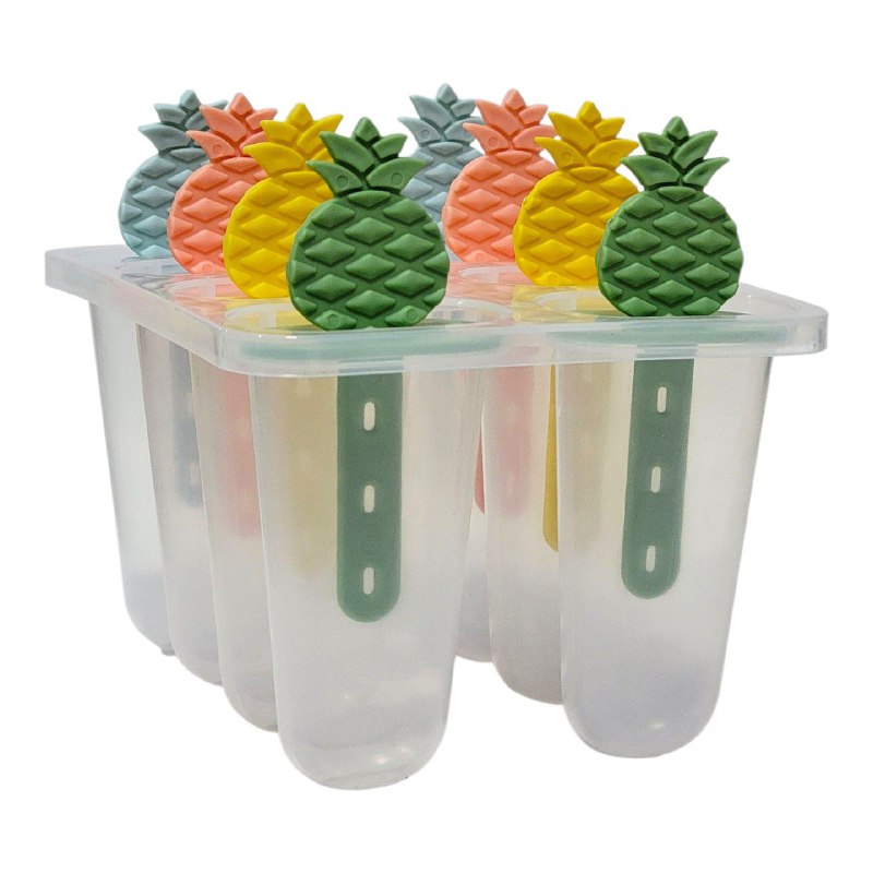 MOLDE DE PLASTICO PARA HACER PALETAS CON FORMAS DE FRUTAS, RESISTENTE Y DURADERO DE 8 ESPACIOS 13X15CM