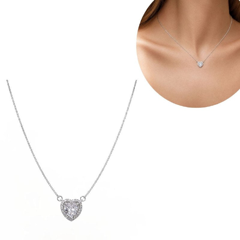 GARGANTILLA DE ENCHAPE PARA DAMA CON DISEÑO DE CORAZON 2.1CM (DUPE DE SWAROVSKI)
