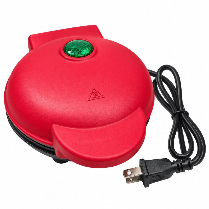 MAQUINA MINI PRENSA PARA WAFFLES, SANDWICH, PANINI Y DONAS COMPACTA ANTIADHERENTE DE ALUMINIO 16.5CM