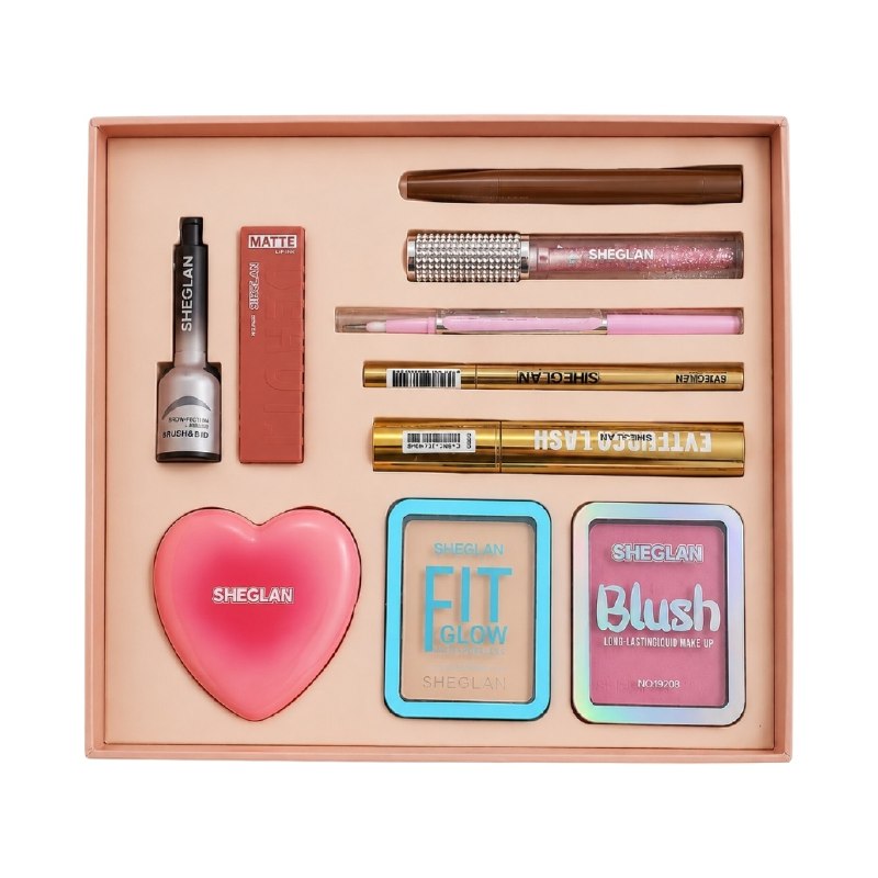 SET DE MAQUILLAJE MULTIFUNCIONAL DE 9PCS SIHEGLAN (DUPE SHEGLAM Y MAYBELLINE)