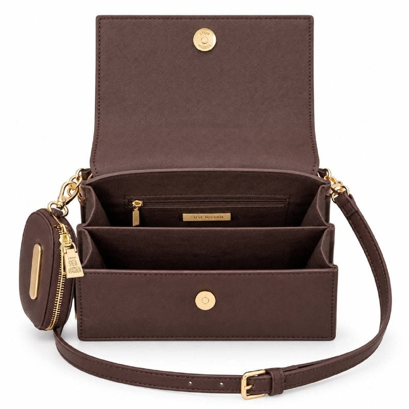 CARTERA ORIGINAL STEVE MADDEN CON CORREA INTERCAMBIABLE PARA DAMA INCLUYE MINI MONEDERO, 8X11CM 15X20CM