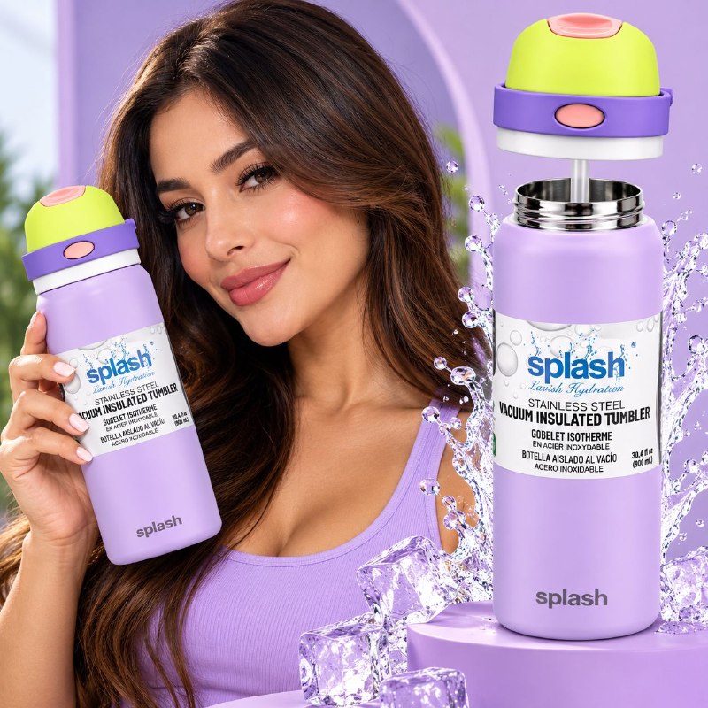 BOTE TERMICO DE ACERO INOXIDABLE SPLASH 900ML