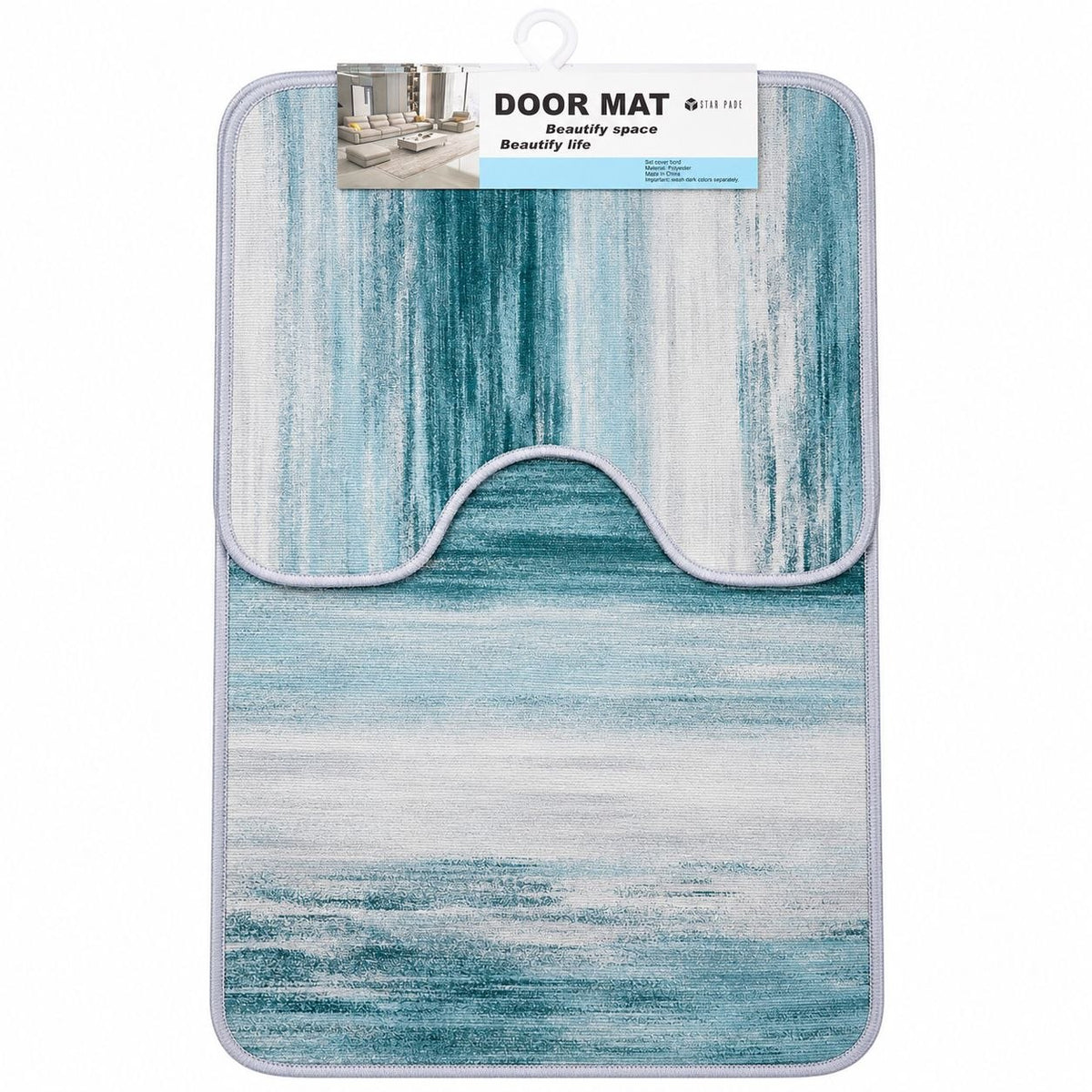 SET DE ALFOMBRAS PARA BAÑO SUAVES Y DECORATIVAS 2PCS DOOR MAT 80X50CM Y 18X18CM
