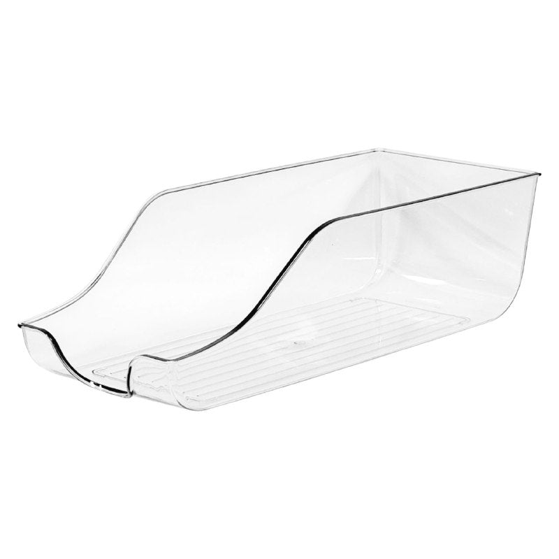 ORGANIZADOR RECIPIENTE DE ALMACENAMIENTO DE ACRILICO CONTENEDOR TRANSPARENTE PARA REFRIGERADOR O ESTANTE 33.5X10X13CM