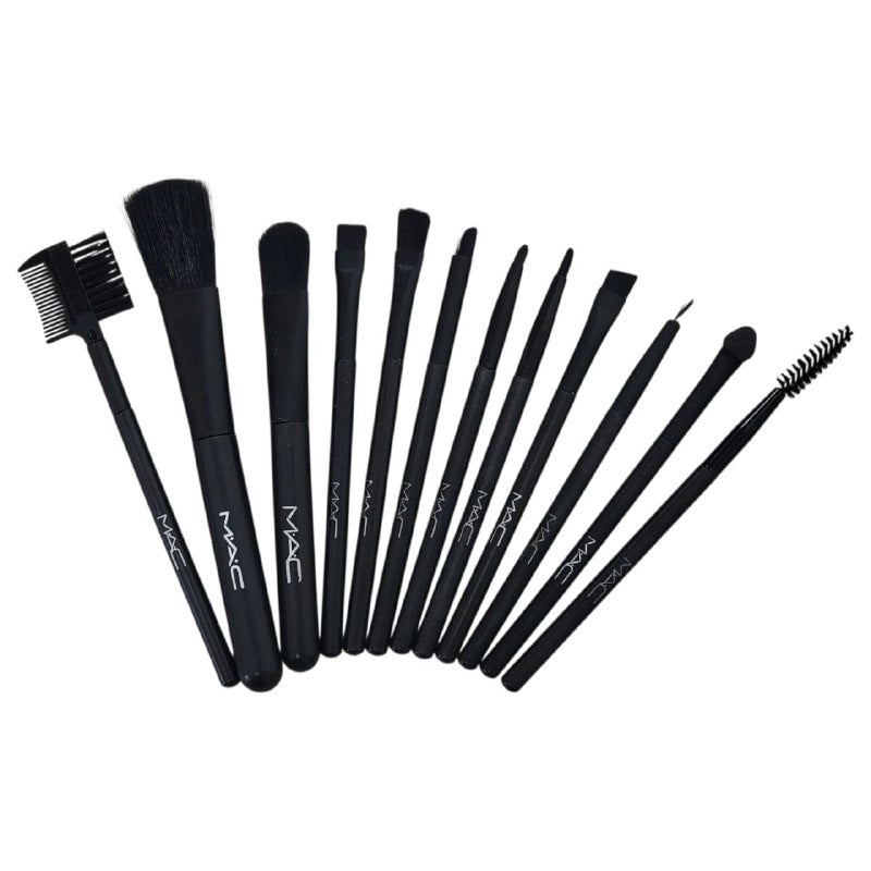 BROCHAS PARA MAQUILLAJE EN SET DE 12 PIEZAS MAC