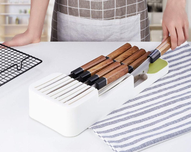 ORGANIZADOR DE COCINA PARA CUCHILLOS DE 2 NIVELES COMPACTO