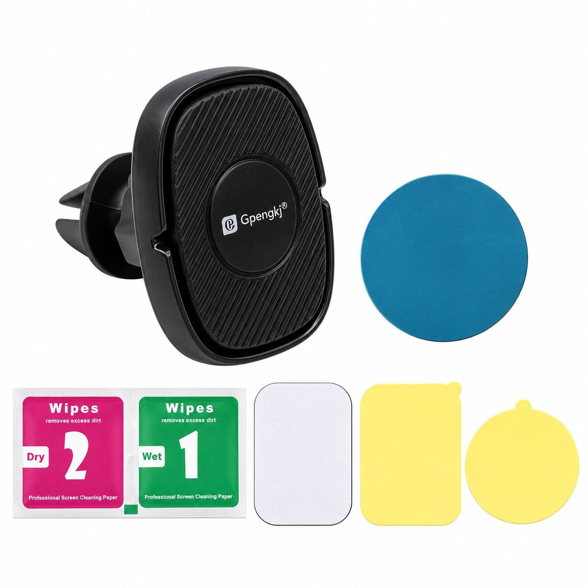 SOPORTE MAGNÉTICO PARA CELULAR EN REJILLA DE AUTO GPENGKJ CON PLACAS METÁLICAS 6CM