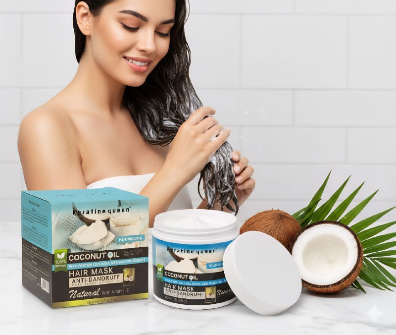 MASCARILLA CON ACEITE DE COCO PROTEINA COLAGENO Y QUERATINA KERATINE QUEEN 800ML