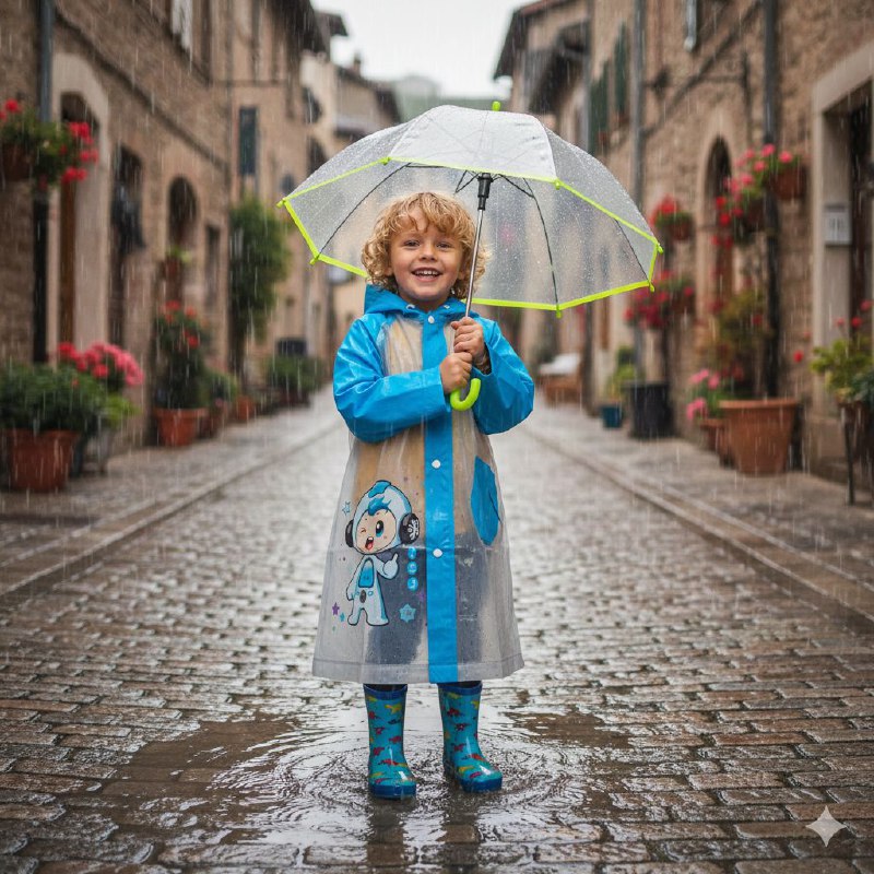 CAPOTE PARA LLUVIA DE PVC IMPERMEABLE PARA NIÑOS LIGERO Y FACIL DE LLEVAR 4 COLORES HUAYI