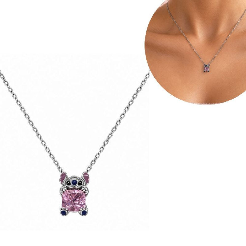 DIJE DE PLATA 9.25 CON DISEÑO DE STITCH 1CM Y 4.4G
