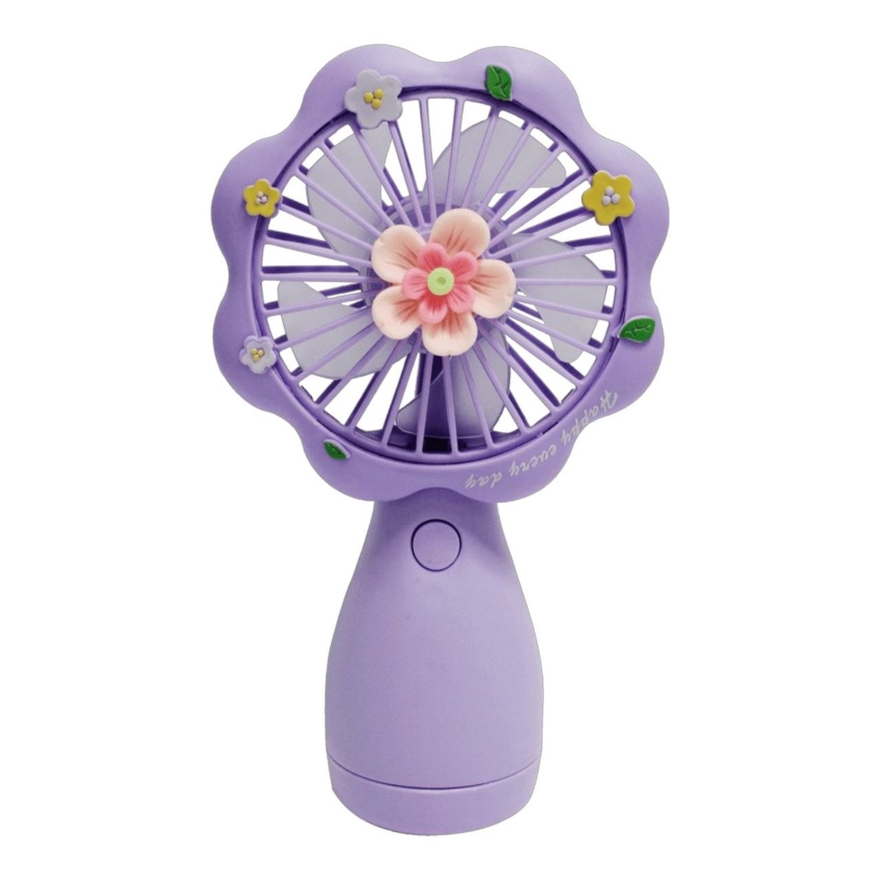 VENTILADOR MINI DE ESCRITORIO PORTATIL CON CONEXION USB Y DISEÑO FLORAL 15CM