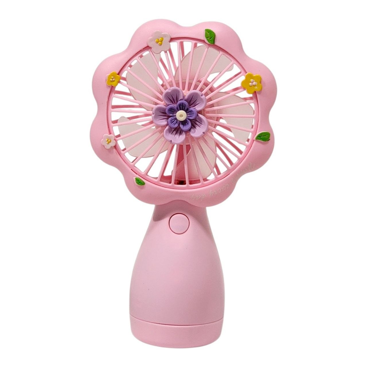 VENTILADOR MINI DE ESCRITORIO PORTATIL CON CONEXION USB Y DISEÑO FLORAL 15CM