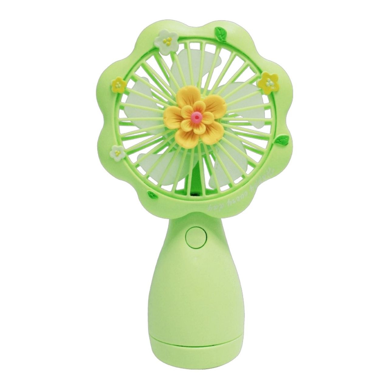 VENTILADOR MINI DE ESCRITORIO PORTATIL CON CONEXION USB Y DISEÑO FLORAL 15CM