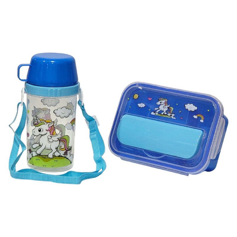 LONCHERA EN KIT CON SEPARADOR, CUBIERTOS Y BOTE, VARIOS ESTILOS