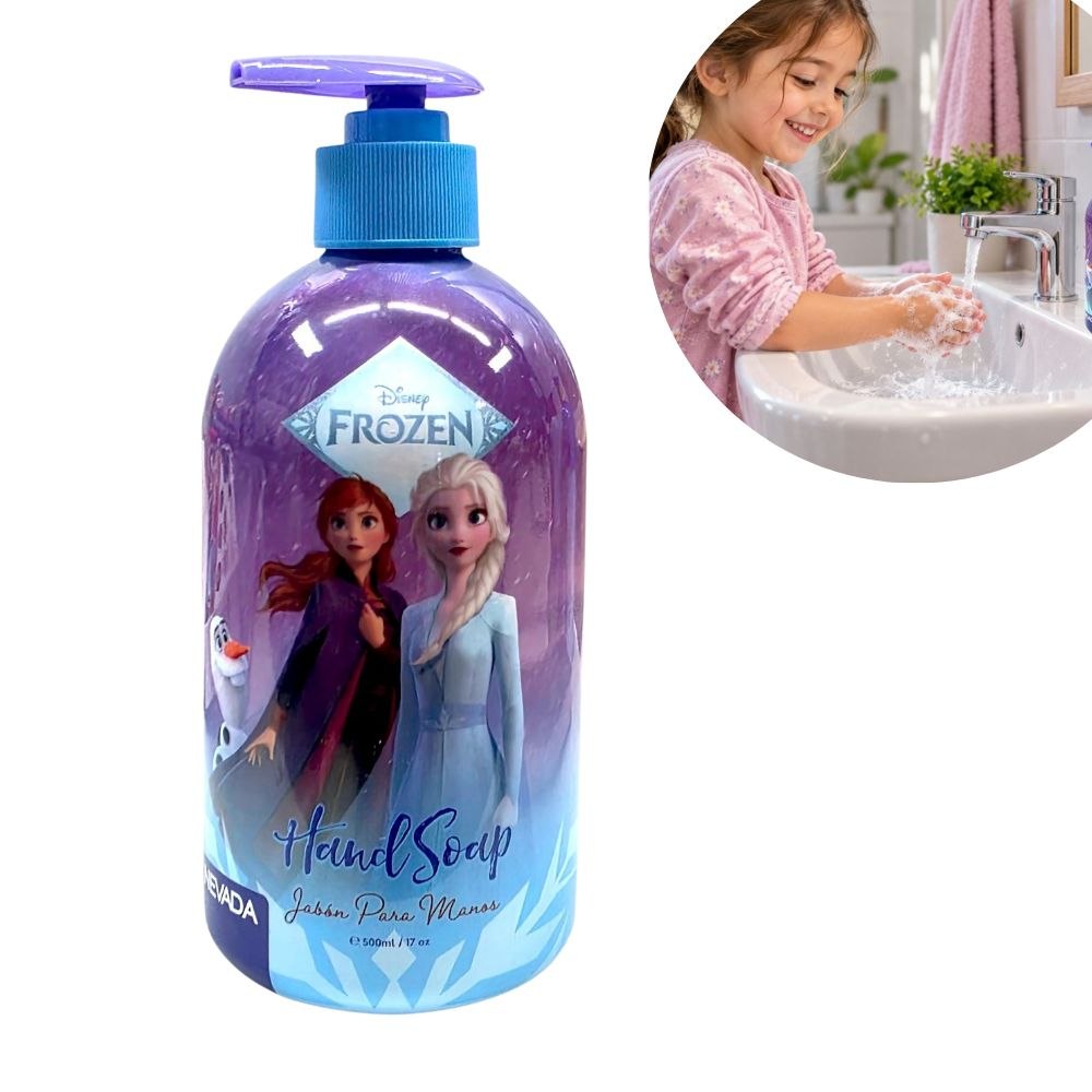 JABÓN LÍQUIDO PARA MANOS DISNEY FROZEN CON DISPENSADOR 500ML