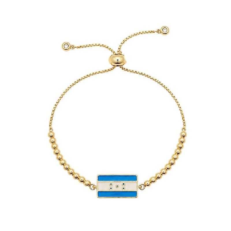 PULSERA DE ENCHAPE ELASTICA PARA DAMA CON DISEÑO DE HONDURAS