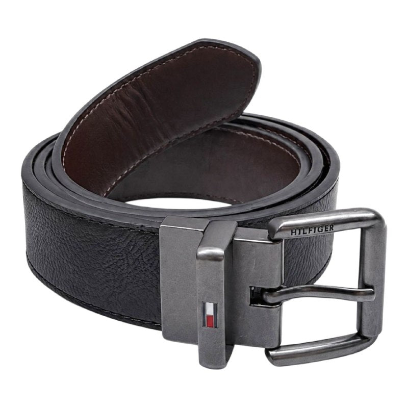 FAJA ORIGINAL TOMMY HILFIGER REVERSIBLE COLOR NEGRO Y CAFE PARA CABALLERO TALLA S 30-32