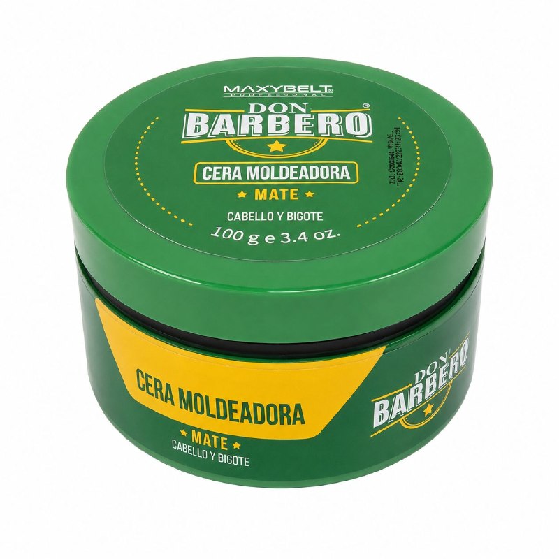 CERA PARA EL CABELLO, BARBA Y BIGOTE MOLDEADORA Y FIJADORA CON ACABADO MATE MAXYBELT DON BARBERO 100G