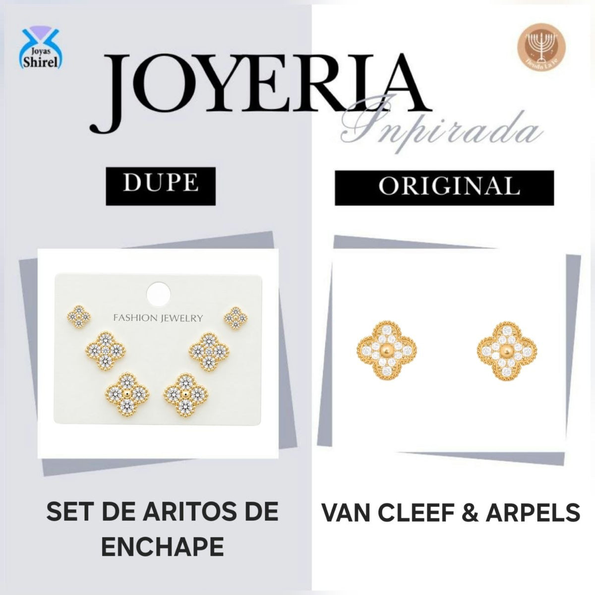 SET DE ARITOS DE ENCHAPE PARA DAMA