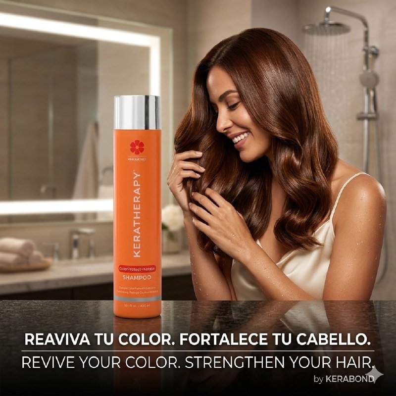 SHAMPOO PROFESIONAL PROTECTOR DE COLOR CON KERATINA HIDROLIZADA PARA PELO TEÑIDO KERATHERAPY 300ML