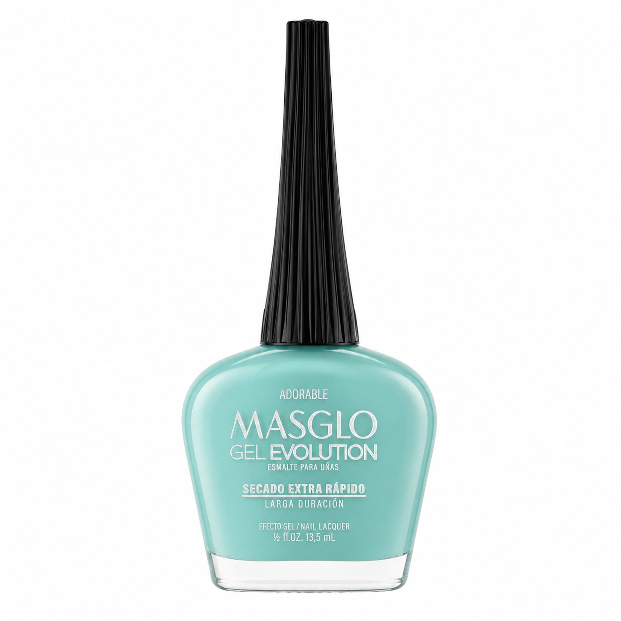 ESMALTE DE UÑAS CON EFECTO GEL DE SECADO EXTRA RÁPIDO MASGLO GEL EVOLUTION PASO 2 "ESTILO ADORABLE" 13.5 ML