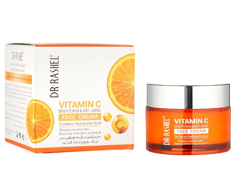 CREMA FACIAL ILUMINADORA Y ANTIENVEJECIMIENTO CON VITAMINA C Y ACIDO HIALURONICO DR RASHEL 50G