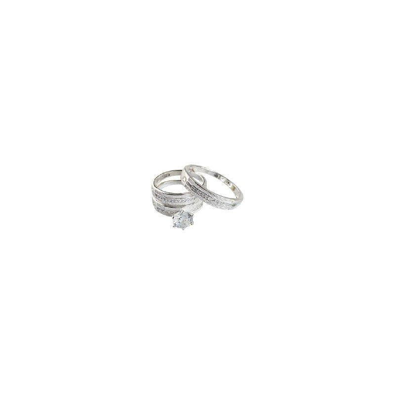 ANILLO DE BODA EN TRIO DE PLATA 9.25 PESO: 7.7G