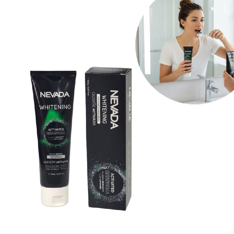 PASTA DENTAL BLANQUEADORA ANTICARIES CON CARBON ACTIVADO Y FLUOR NEVADA 100G