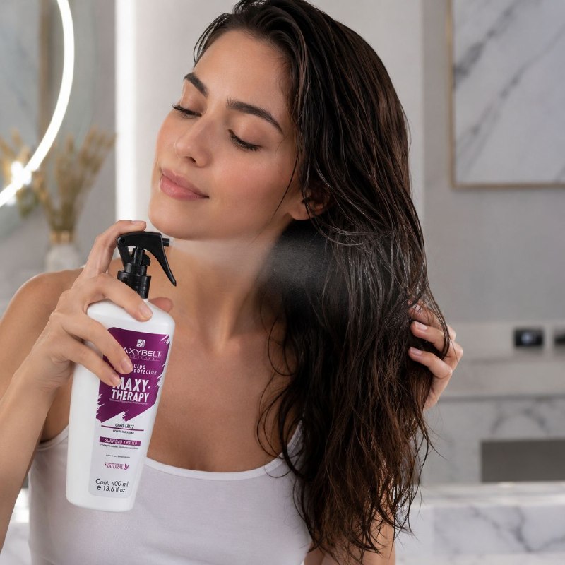 PROTECTOR TERMICO CAPILAR EN SPRY CON FILTROS UV Y AGENTES ANTI FRIZZ MAXYBELT 400ML