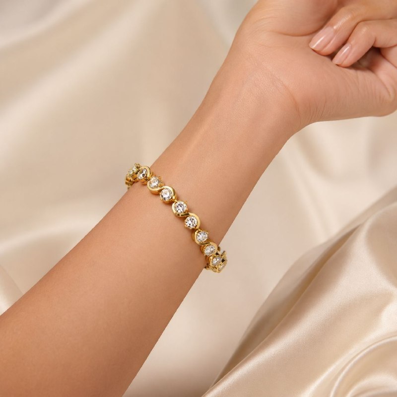 PULSERA DE ENCHAPE PARA DAMA 17CM