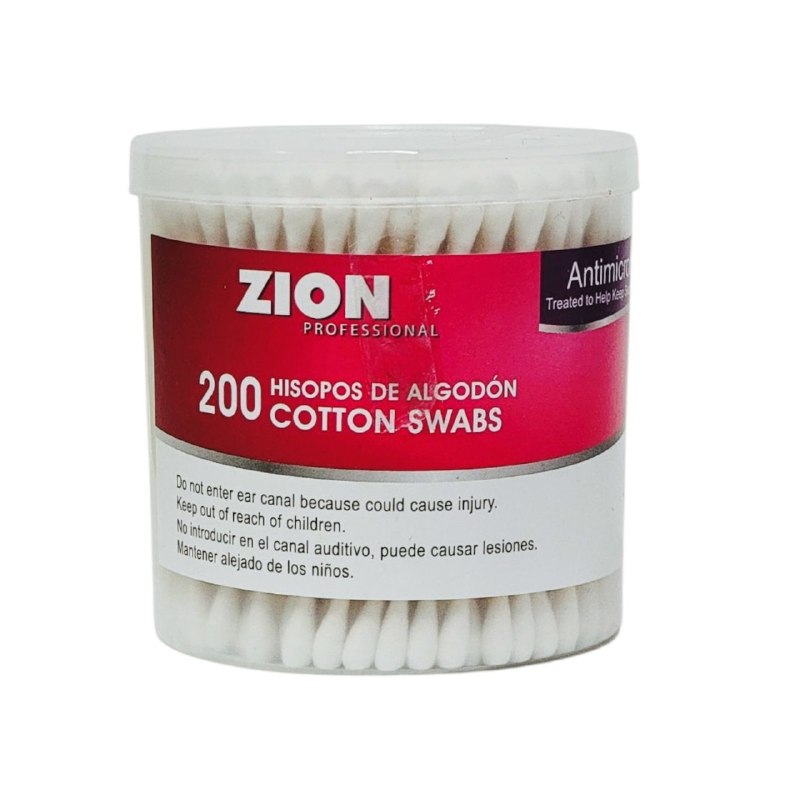 HISOPOS DE ALGODÓN MONTADOS SOBRE PALOS DE MADERA BIODEGRADABLES ZION PROFESSIONAL CONT. 200