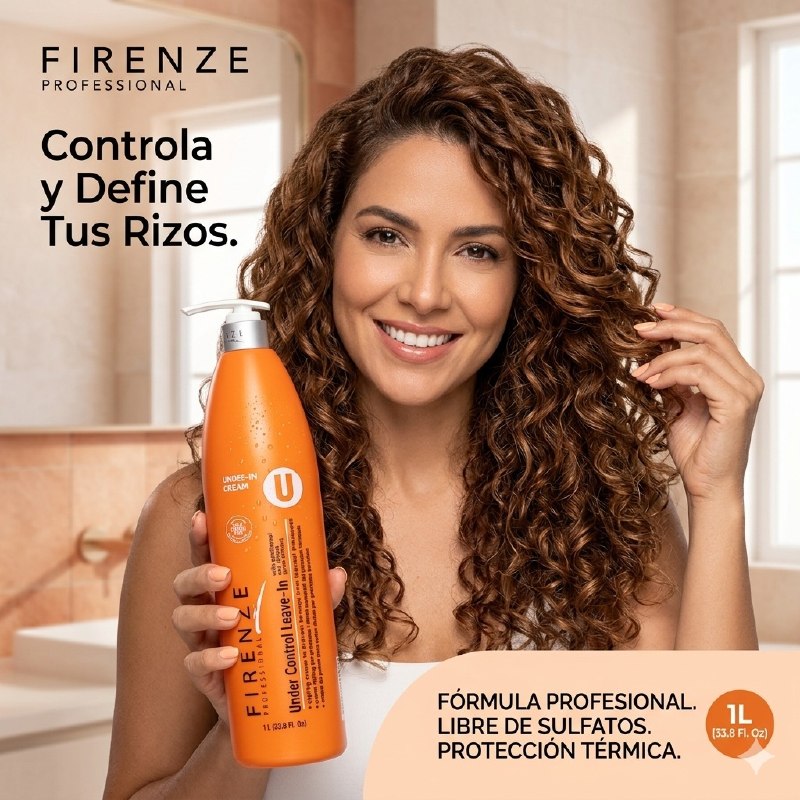 CREMA PARA PEINAR ACONDICIONADORA SIN ENJUAGUE CON PROTECCION TERMICA ANTI FRIZZ FIRENZE 1L