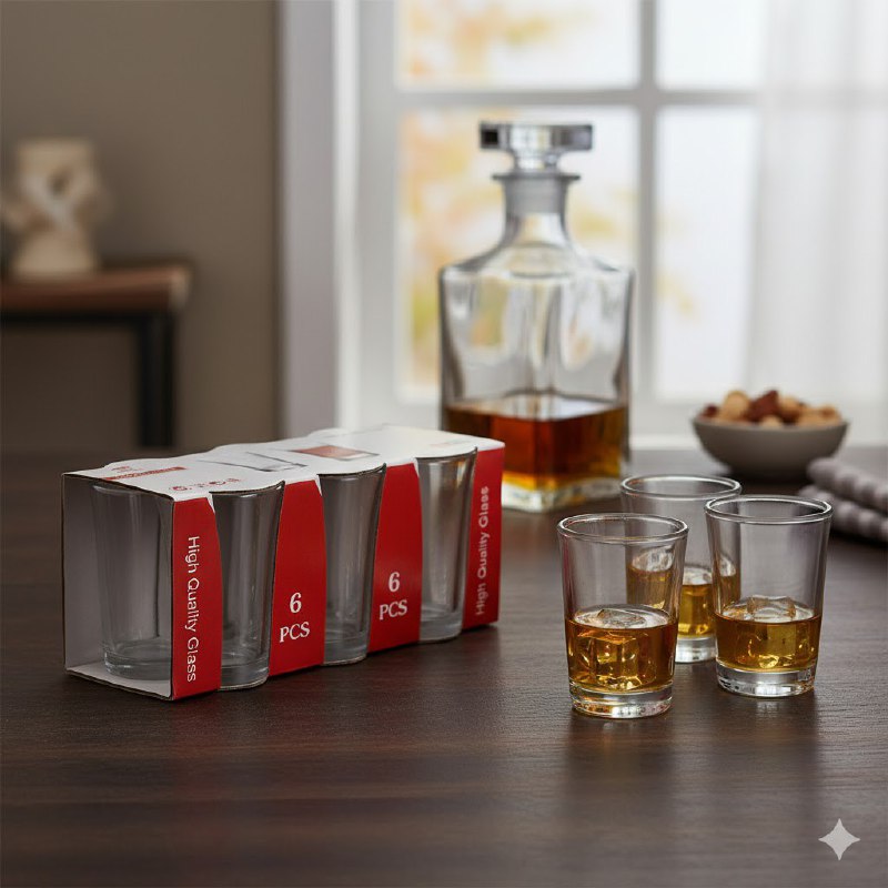 SET TEQUILEROS  6 PIEZAS VIDRIO DE ALTA CALIDAD DORYALEX GLASS 9X5CM VENTA POR UNIDAD