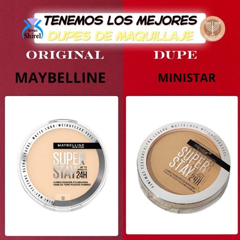 BASE DE MAQUILLAJE EN POLVO HIBRIDA ASPECTO MATE DE LARGA DURACION MINISTAR 8G (DUPE DE MAYBELLINE)