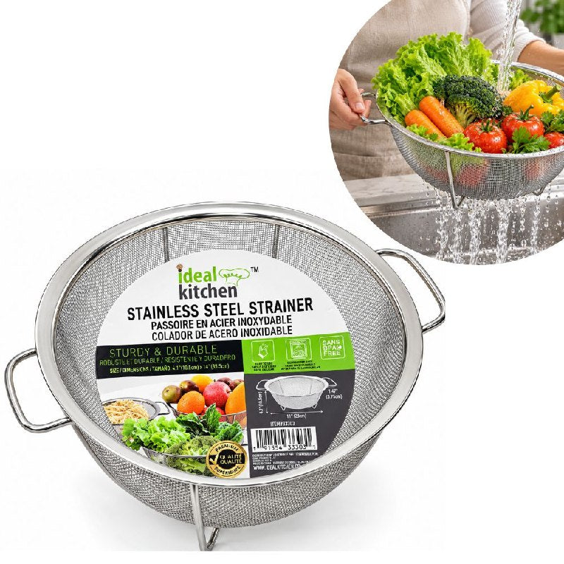 COLADOR DE ACERO INOXIDABLE CON PATAS IDEAL KITCHEN 28CM