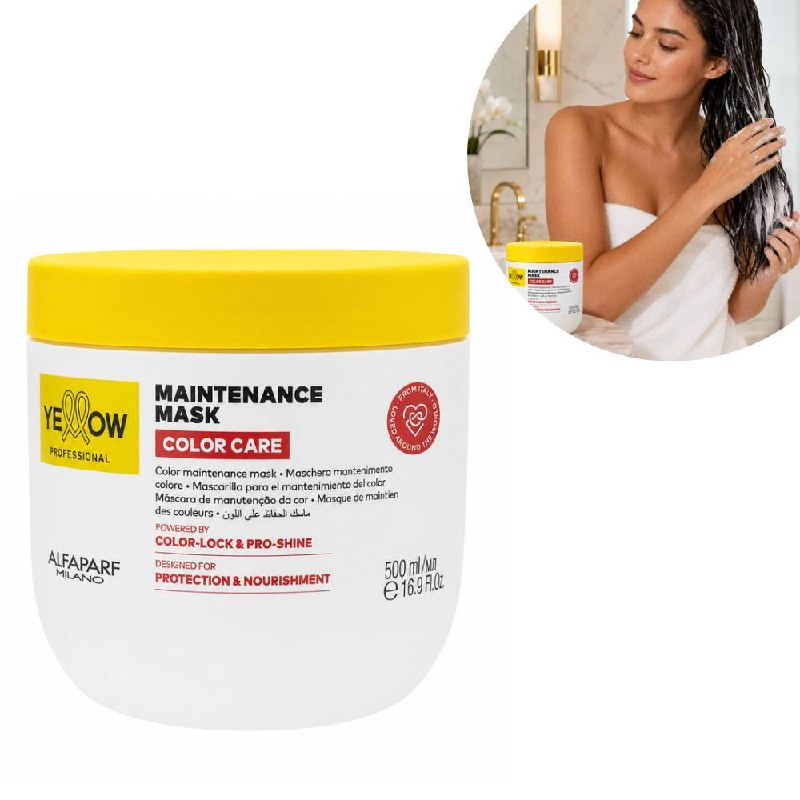 MASCARILLA CUIDADO DE COLOR NUTRICIÓN PROFUNDA Y PROTECCIÓN YELLOW PROFESSIONAL 500ML 1 UND