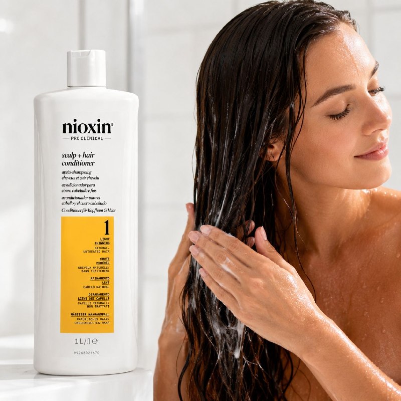 ACONDICIONADOR REVITALIZANTE, DENSIFICADOR E HIDRATANTE PARA CABELLO NATURAL SIN TRATAR NIOXIN 1000ML