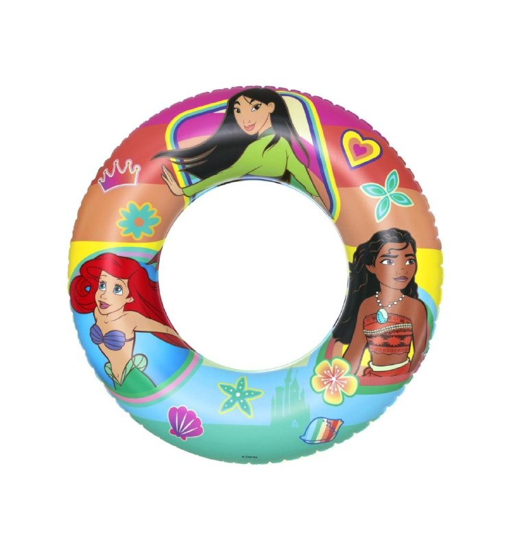 FLOTADOR INFLABLE DE NATACION EN FORMA DE DONA CON DISEÑO DE PRINCESAS BESTWAY 56CM