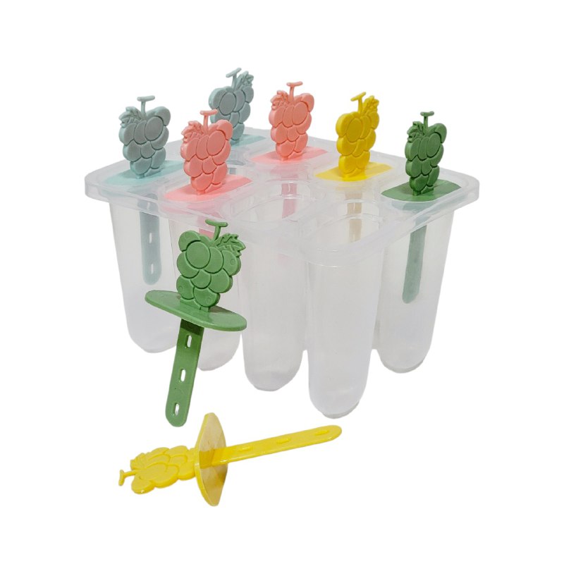 MOLDE DE PLASTICO PARA HACER PALETAS CON FORMAS DE FRUTAS, RESISTENTE Y DURADERO DE 8 ESPACIOS 13X15CM