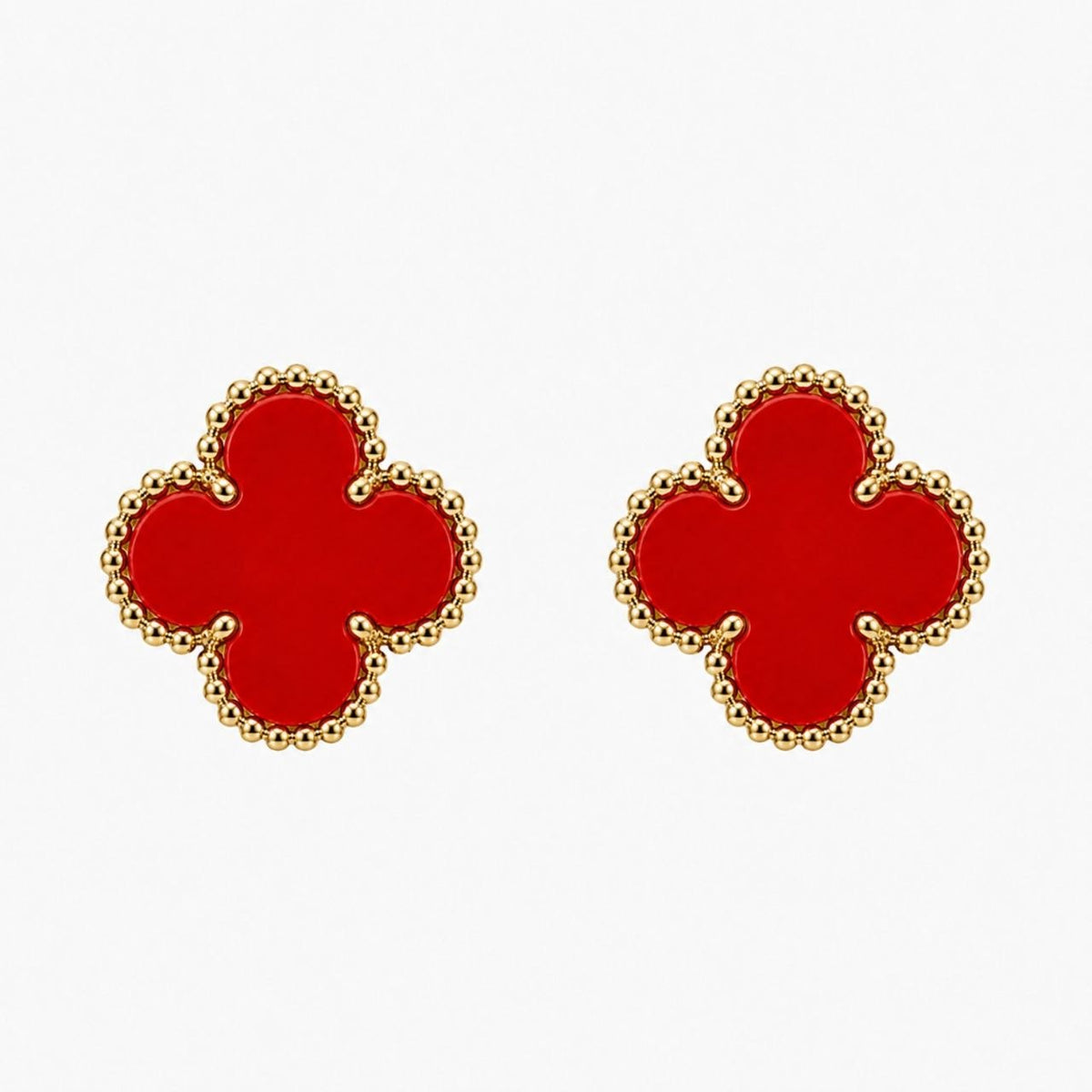 ARETES DE ENCHAPE PARA DAMA CON MOTIVO DE TRÉBOL VINTAGE