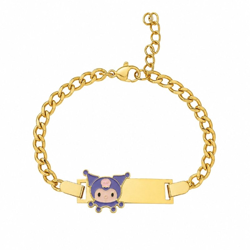 PULSERA DE ENCHAPE PARA NIÑA CON DISEÑO DE KUROMI 21CM