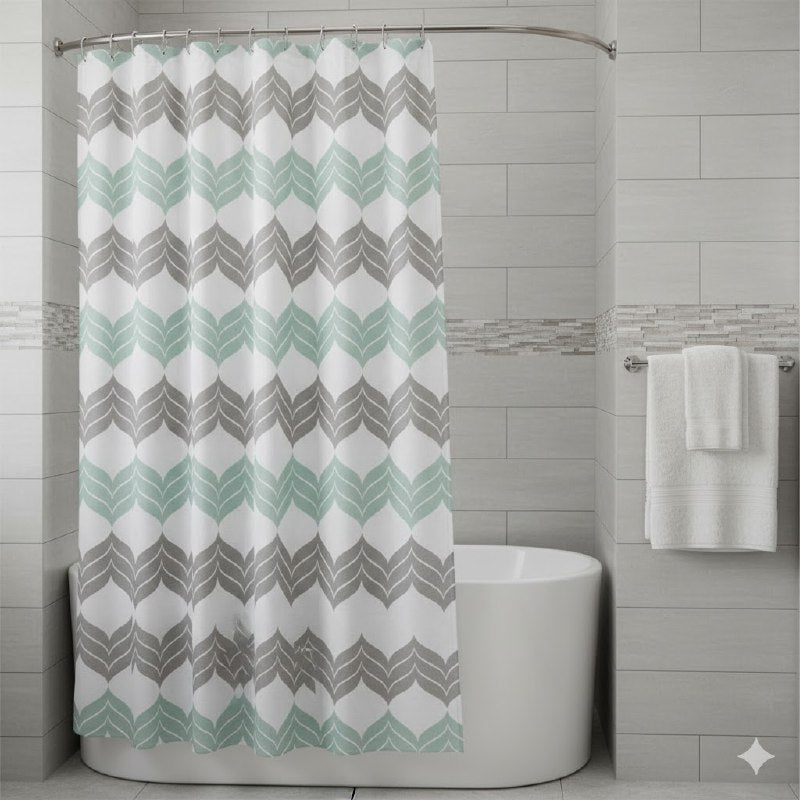 CORTINA DE DUCHA CON 12 GANCHOS DE METAL MODERNA Y ELEGANTE 178X183CM BENELI HOME