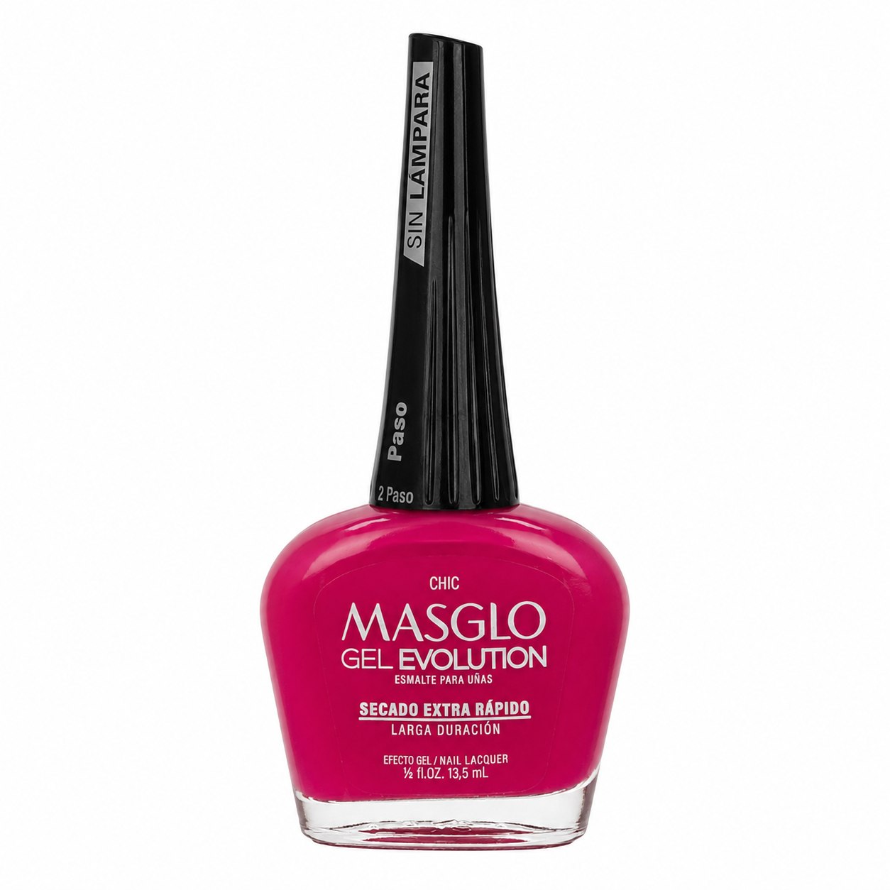 ESMALTE DE UÑAS CON EFECTO GEL DE SECADO EXTRA RÁPIDO MASGLO GEL EVOLUTION PASO 2 "ESTILO CHIC" 13.5 ML