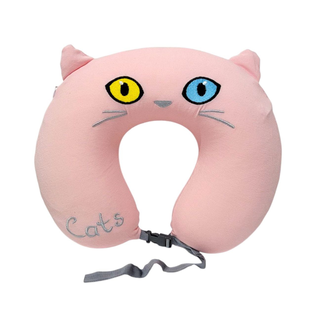 COLLARIN FOAM ALMOHADA PARA CUELLO EN FORMA DE U DE ESPUMA VISCOELASTICA CON FUNDA LAVABLE, CIERRE PARA CUELLO PARA VIAJES O DORMIR 5 DISEÑOS DE GATO 36X27CM