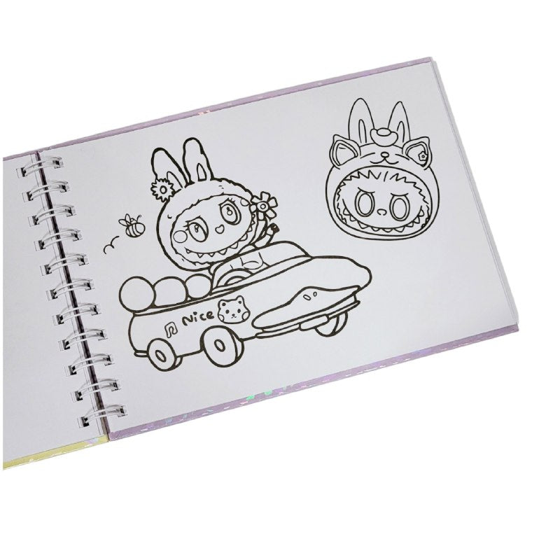 LIBRO PARA COLOREAR DIVERTIDO DE 48 PAGINAS PARA NIÑOS DE LABUBU COLORING BOOK 15X22CM