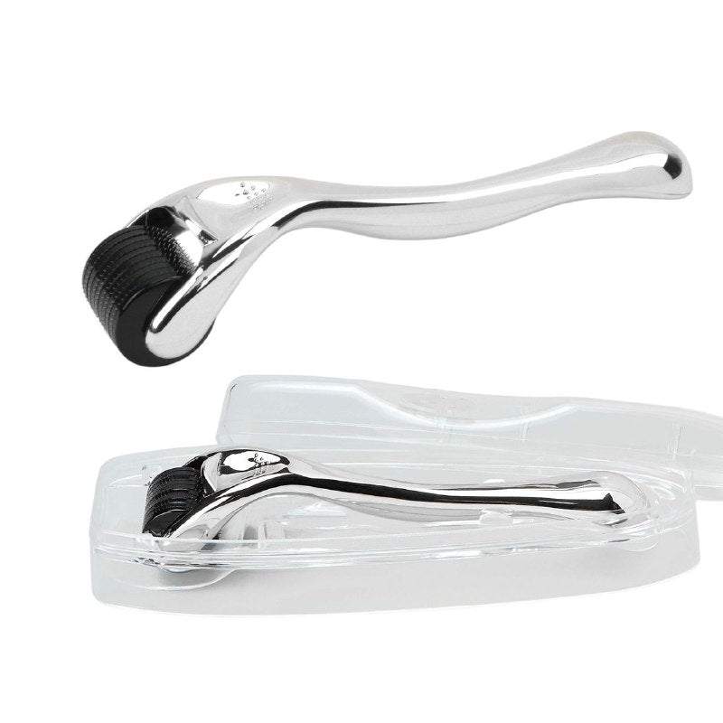 RODILLO FACIAL MASAJEADOR CON MICROAGUJAS DE TITANIO DE 0.5MM DERMAROLLER