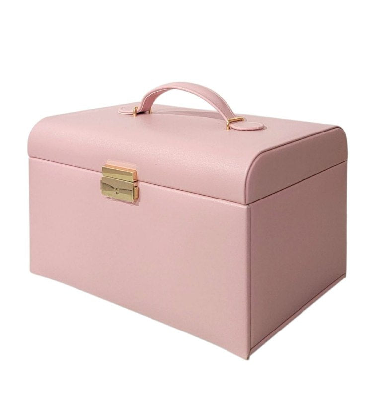 ORGANIZADOR JOYERO ELEGANTE, MAXIMINA EL ESPACIO Y MANTIENE TUS JOYAS ORDENADAS COLOR ROSADO 22CMX12CM