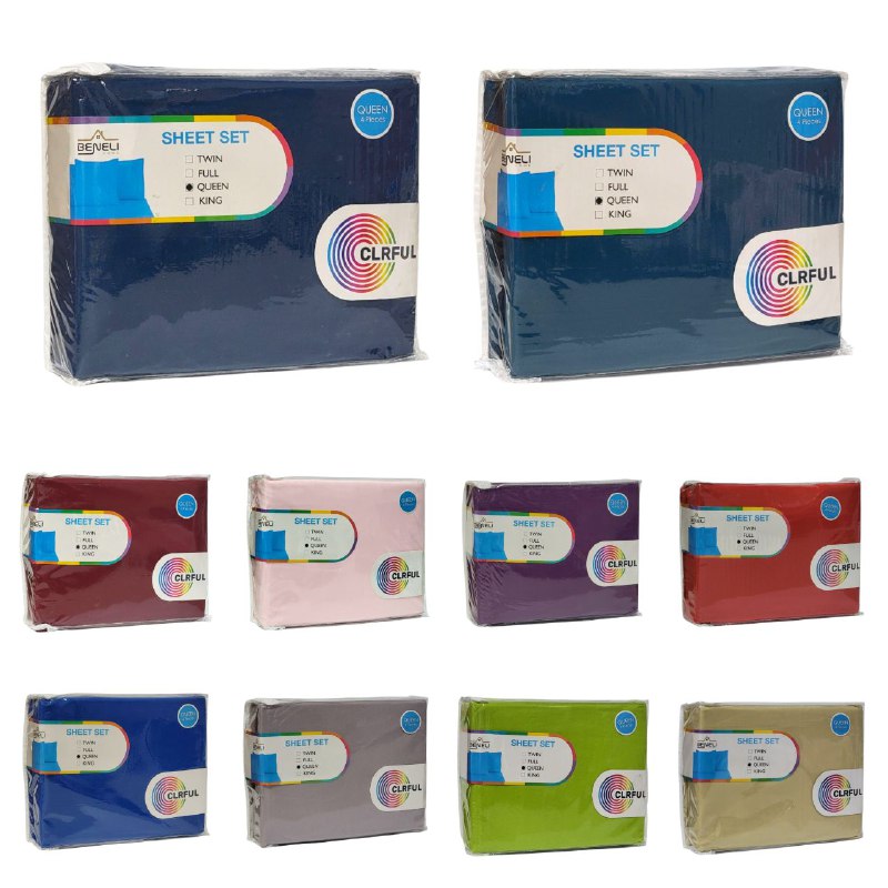 JUEGO DE SABANAS CAMERA DE 4 PIEZAS QUEEN BENELI HOME, 10 ESTILOS