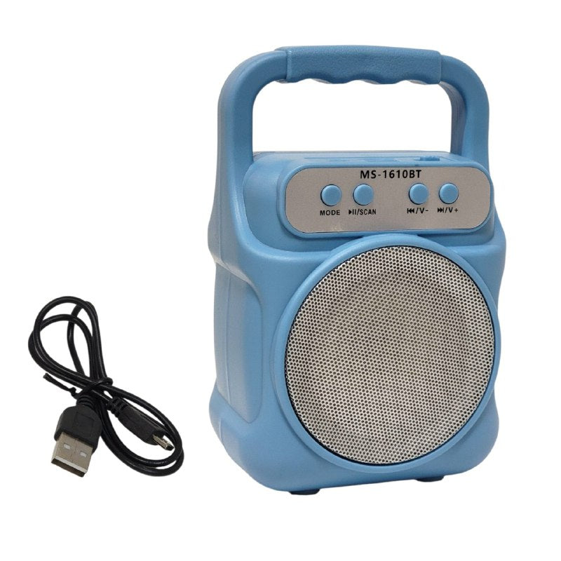 PARLANTE ALTAVOZ INALAMBRICO USB, TF Y RADIO BLUETOOTH, BATERIA DE LARGA DURACION POTENCIA 6W 12X19CM MS-1610BT