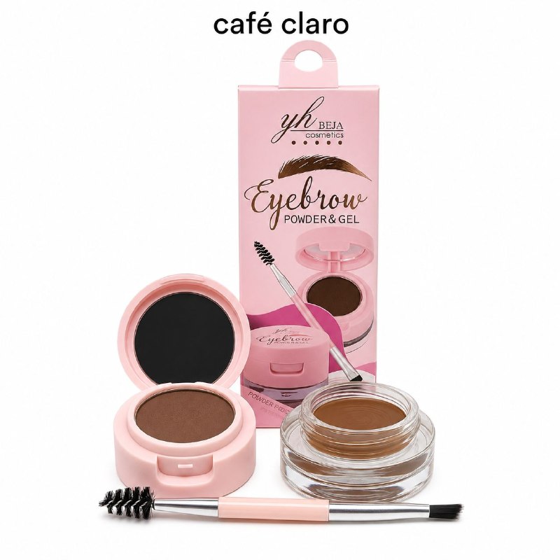 KIT DE POLVO Y MASCARA GEL PARA CEJAS A PRUEBA DE AGUA YH BEJA COSMETICS 1.6G+2.2G
